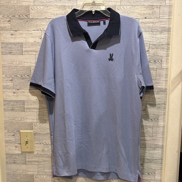 Psycho Bunny Light Blue Polo with Black Accents - Picture 1 of 7